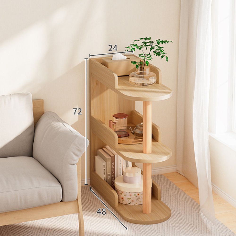 Divano da soggiorno, testiera da letto laterale, scaffale stretto con clip, mobiletto portaoggetti, piccola libreria sul pavimento_voghion.com