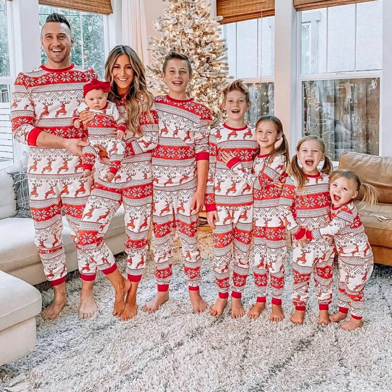 Christmas Family suit printed family suit home suit_voghion.com
