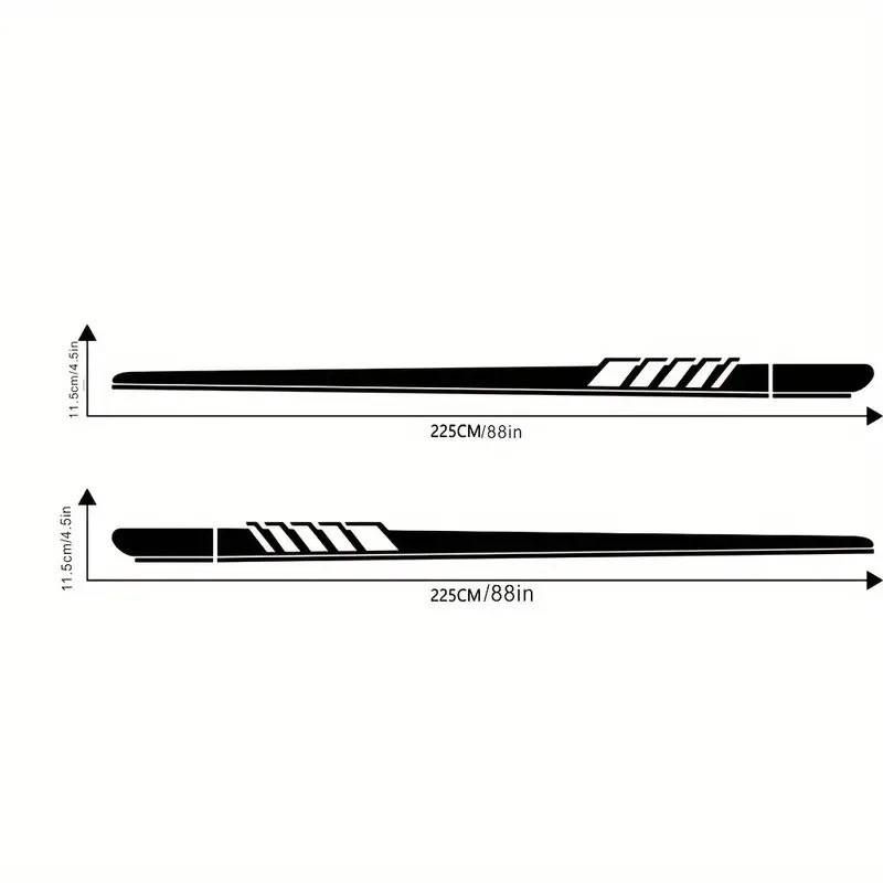 Car General modified body side skirt outside decorative stickers racing long stripes graphics latte General_voghion.com
