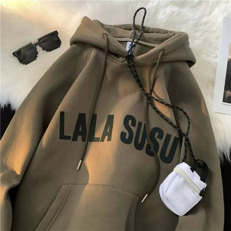 Men's Clothing Casual Hooded Fleece Sweater Loose Retro Sweater Jacket_voghion.com