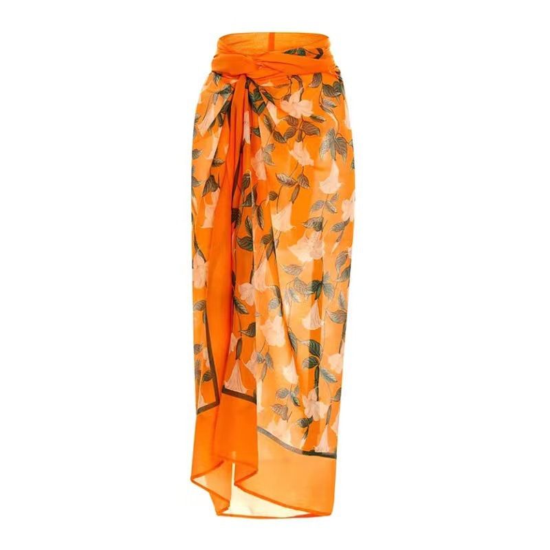 Women's retro print one-piece swimsuit women's hot spring vacation beach skirt cover belly slimming swimsuit_voghion.com