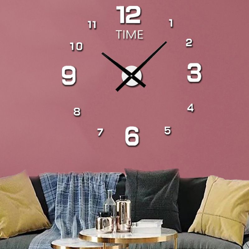 3D acrylic digital home living room background wall sticker, clock, night light decoration clock_voghion.com