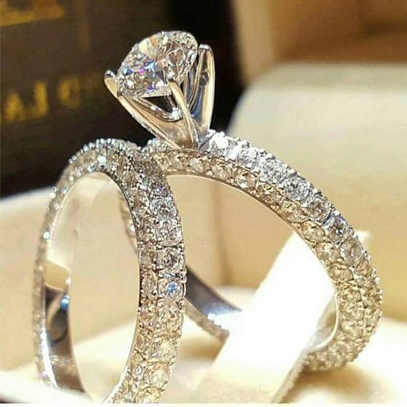 Unisex-Schmuck, modischer Ring mit runden Diamanten und Simulationsdiamanten_voghion.com