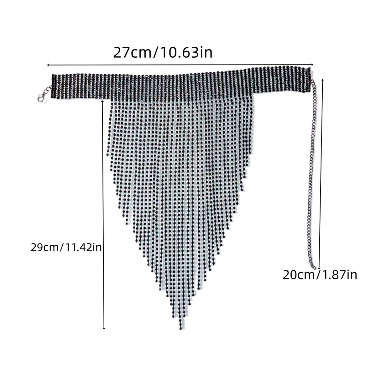 Simple versatile necklaces, luxury rhinestone tassel necklaces, sexy bar and nightclub accessories choker_voghion.com