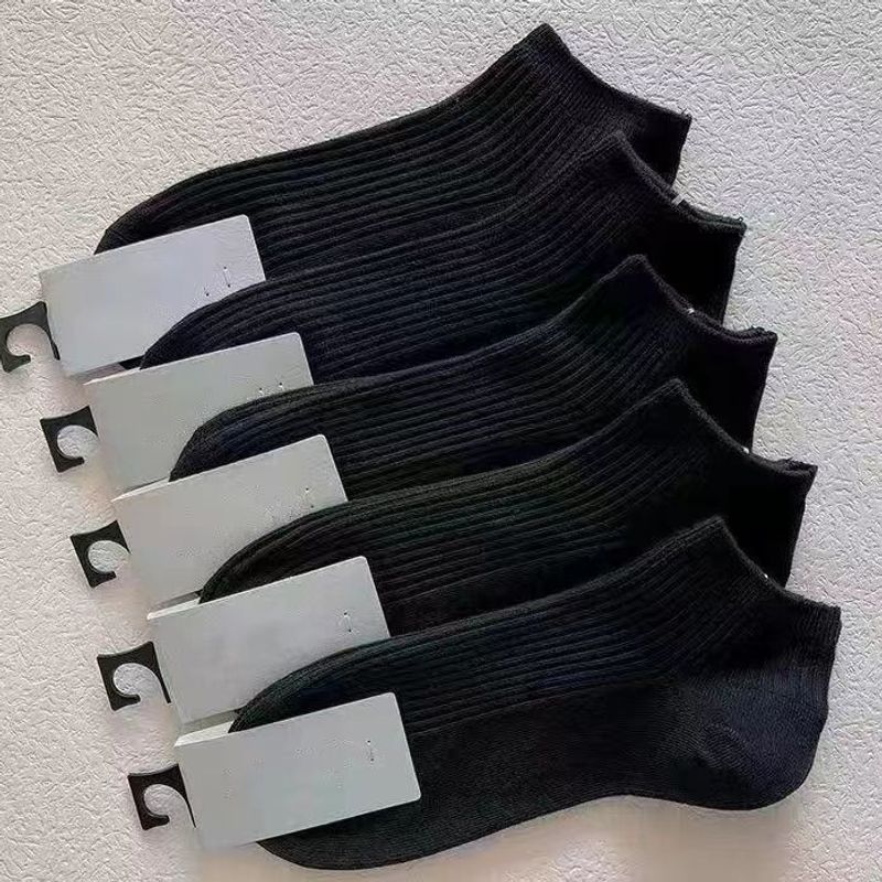 2025e 5/10 Pairs Of All-Season Korean Style Trendy Men's No-Show Socks, Sweat-Absorbent Odor-Resistant Short Tube Socks For_voghion.com