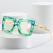 2022 New Personalized Chain Flat Mirror Big Eyeglass Fashion Colorful Frame Glasses_voghion.com