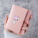 New Fresh Cute Printed Dairy Cattle Tri-Fold Snap Wallet Women's Short Wallet_voghion.com
