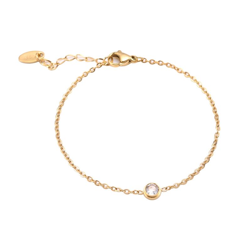 Popular Korean Style Bracelet with Diamond Zircon Titanium Steel Bracelet Simple Style Stainless Steel Bracelet with Diamond_voghion.com