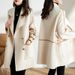 Women's Wool Blend Trench Coat With Notched Lapel & Double-Breasted Closure - Elegant Oversized Fit For Office & Casual Wear (Beige, Black, Camel)_voghion.com