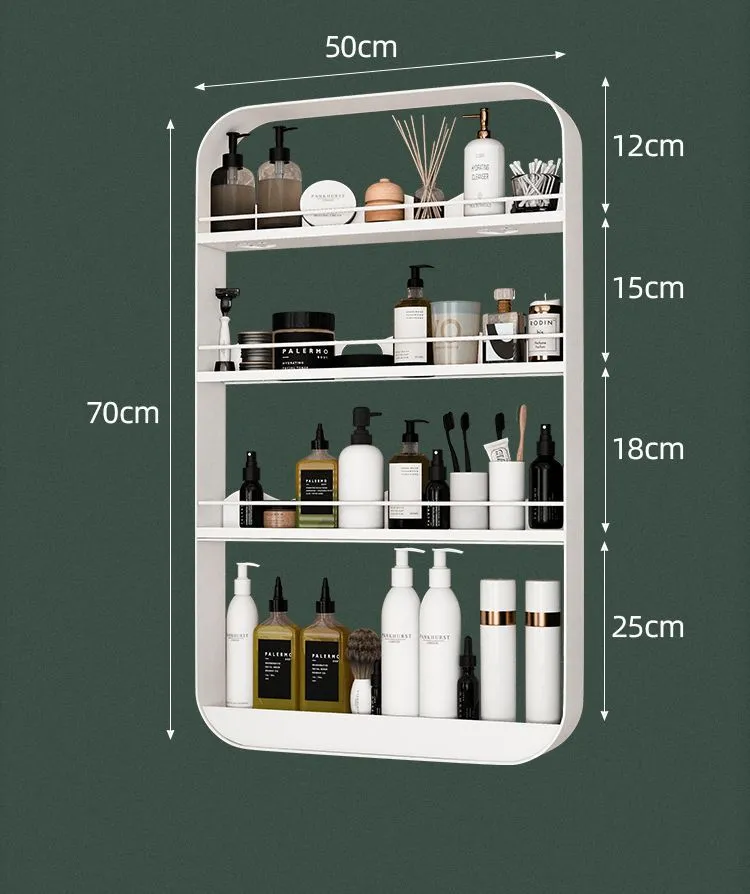 Support de rangement mural pour cuisine, support de rangement d'assaisonnement sans poinçon, salle de bain, toilettes, articles divers_voghion.com