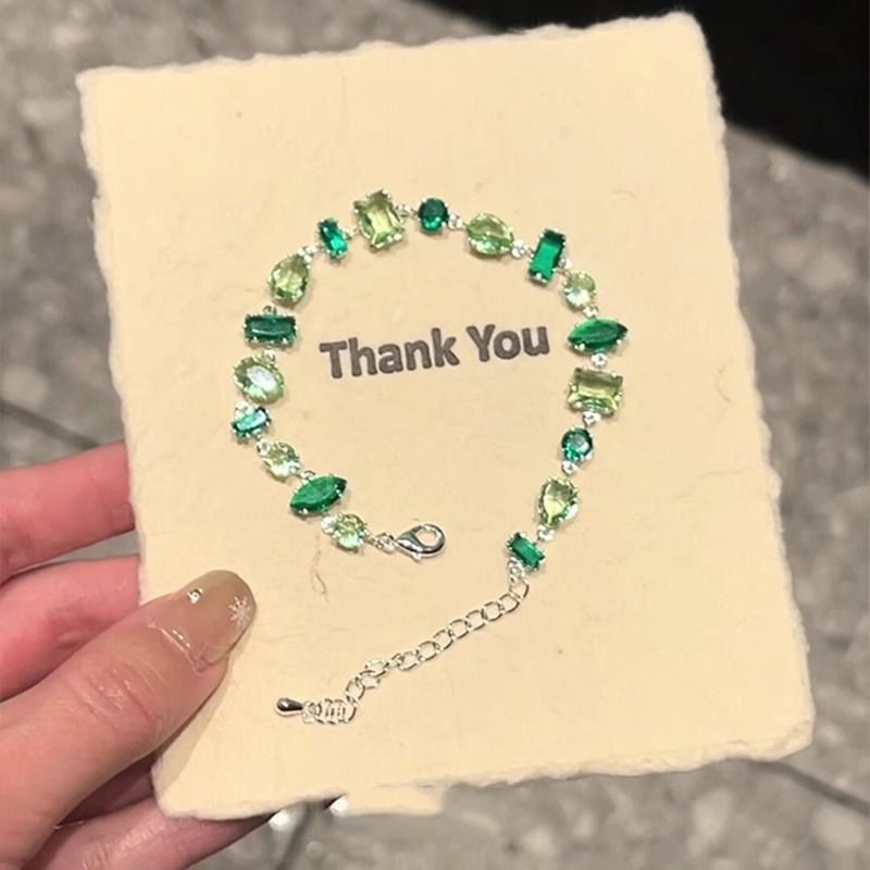 High-End Luxury Smart Fairy Tale Sparkling Candy Green Classic Versatile Fresh Bracelet_voghion.com