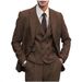 Men's Slim Fit Herringbone Suit 3-Piece Set - Business Casual Blazer, Vest & Pants For Wedding, Party & Office_voghion.com