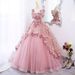 Elegant Dusty Pink A-Line Dress – High Waist Prom Gown For Graduation, Pageants & Formal Events (XS-3XL)_voghion.com