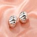 ins style exaggerated horn thread stud earrings female personality temperament C- shaped striped earrings temperament_voghion.com