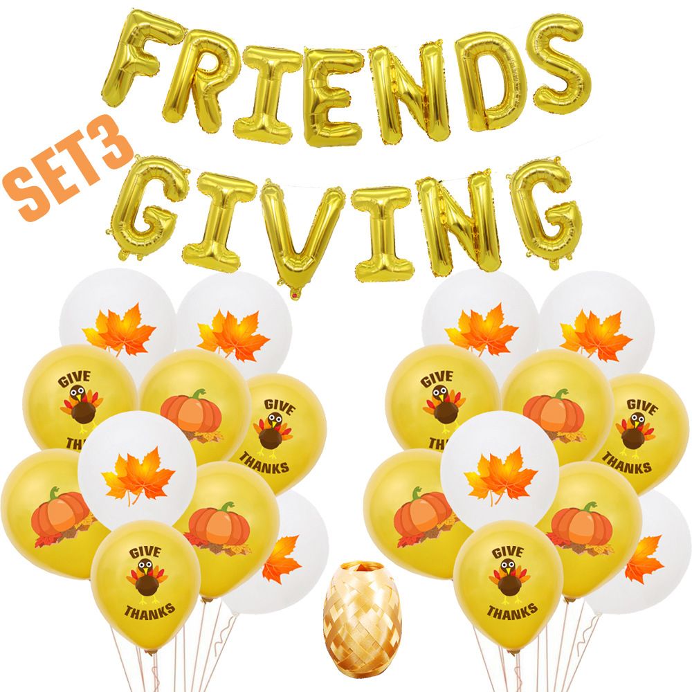 16 Zoll großes „GIVE THANKS“-Latexballon-Set – Thanksgiving-Truthahn und Ahornblatt-Dekoration für Partys, Zuhause und festliche Zusammenkünfte_voghion.com