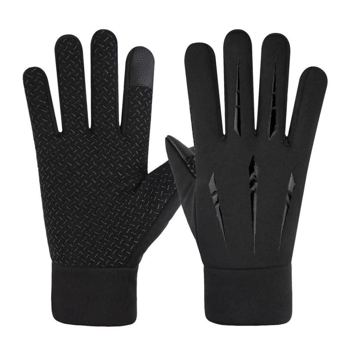 Cycling Gloves Winter Outdoor Men's Warm Gloves Sports Outdoor Riding Motorcycle Windproof Cycling Thickened Velvet Gloves Touch Screen_voghion.com