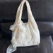 Korean Style Fresh Lace Flower Canvas For Women 2025 New Large Capacity Shoulder Tote Commuter Underarm Bag_voghion.com