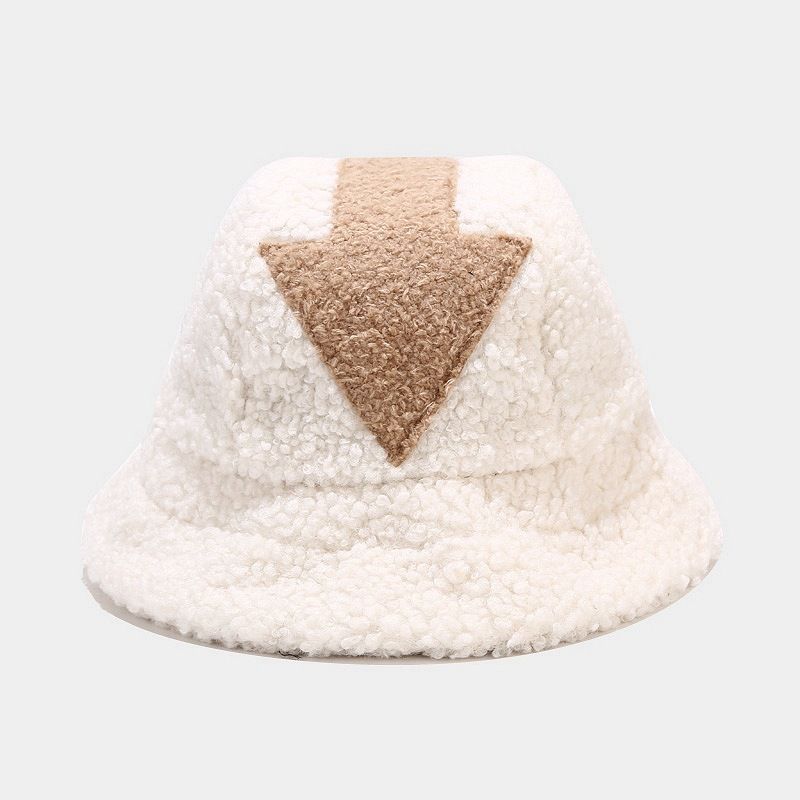 Cappello da pescatore creativo con freccia, da uomo e da donna, con personalità da strada, in pile, con cappuccio, autunno e inverno, cappello termico_voghion.com