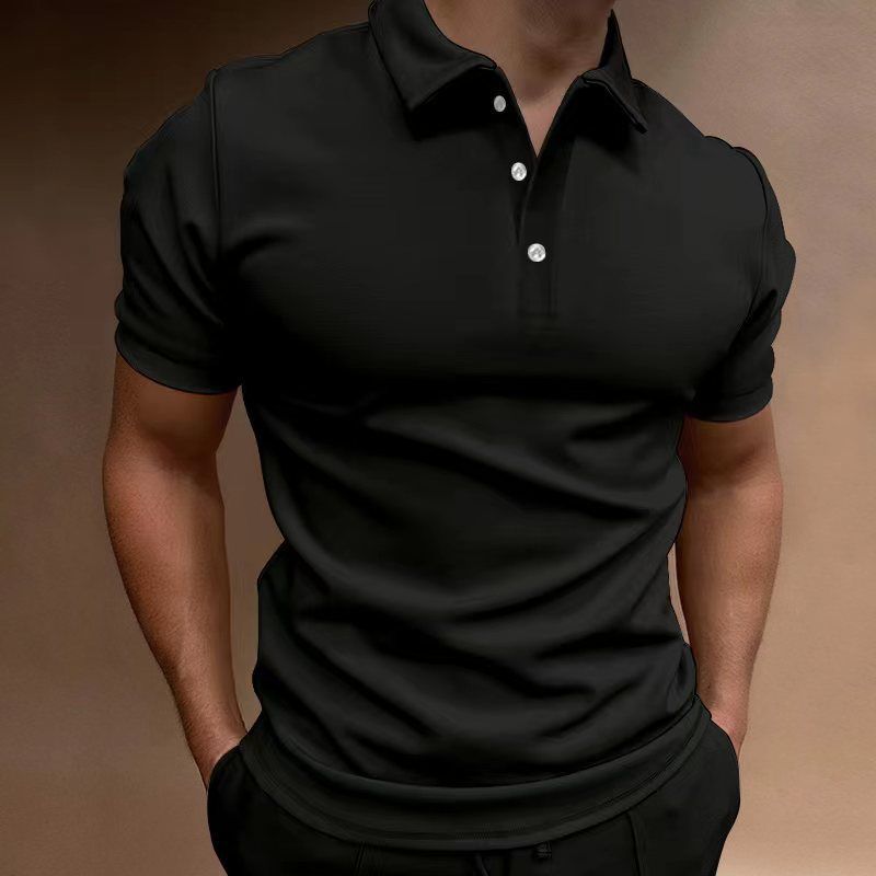 Herren Poloshirt Kurzarm T-Shirt mit Knopfleiste_voghion.com