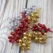 12 rametti di bacche in schiuma con filo per ghirlande natalizie e decorazioni per l'albero - Opzioni glitter oro/rosso/argento e vernice rossa_voghion.com