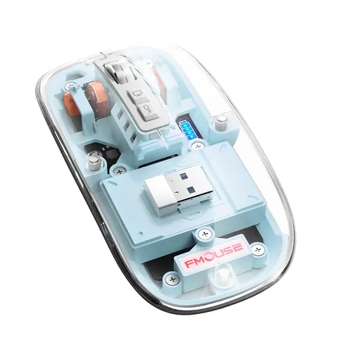 Transparent Bluetooth-Compatible Wireless with RGB Light Mechanical Mouse Type-C Charging for Desktop_voghion.com