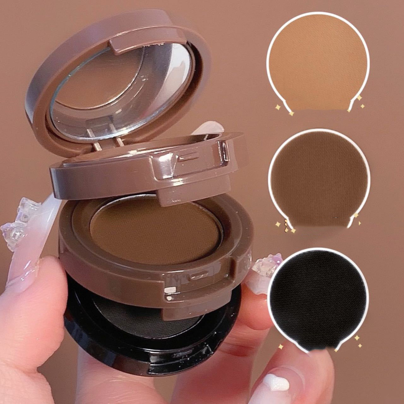 Øjenbryn 3 farver Pulver Palette Øjenskygge Palette Lysebrun Naturlig Øjenbrynsforstærker Vandtæt hårlinje_voghion.com