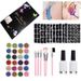 24 colores 125 plantillas de tatuajes Flash Diamond Glitter Flash Powder para tatuajes temporales para niños Herramientas de arte para pintar el cuerpo y la cara_voghion.com