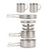 Set di pentole da campeggio pieghevoli compatte in acciaio inox da 8 pezzi per esterni, per 5-6 persone, barbecue portatile e combo ciotola_voghion.com