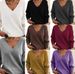 Nuovo stile pullover lavorato a maglia con scollo a V, casual, versatile, per le donne_voghion.com