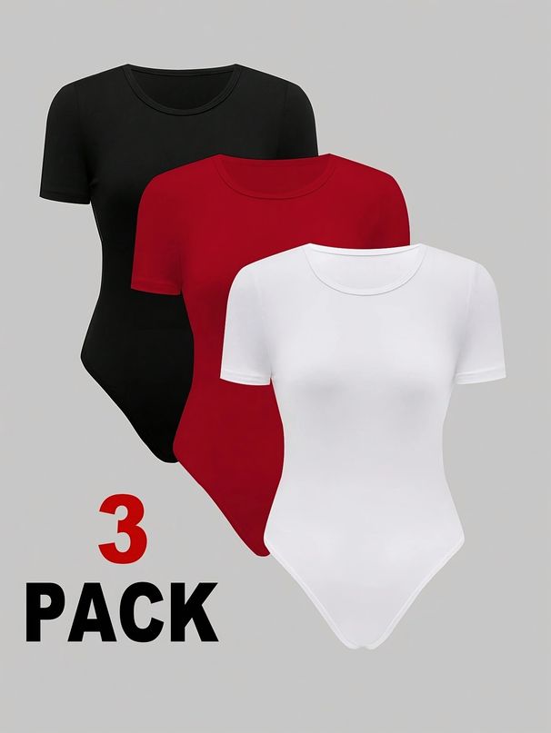 Damenbekleidung, 3-teilig, einteilig, kurzärmeliges Oberteil, eng anliegender, nebliger Oberbekleidungs-Overall mit figurformendem Schnitt_voghion.com