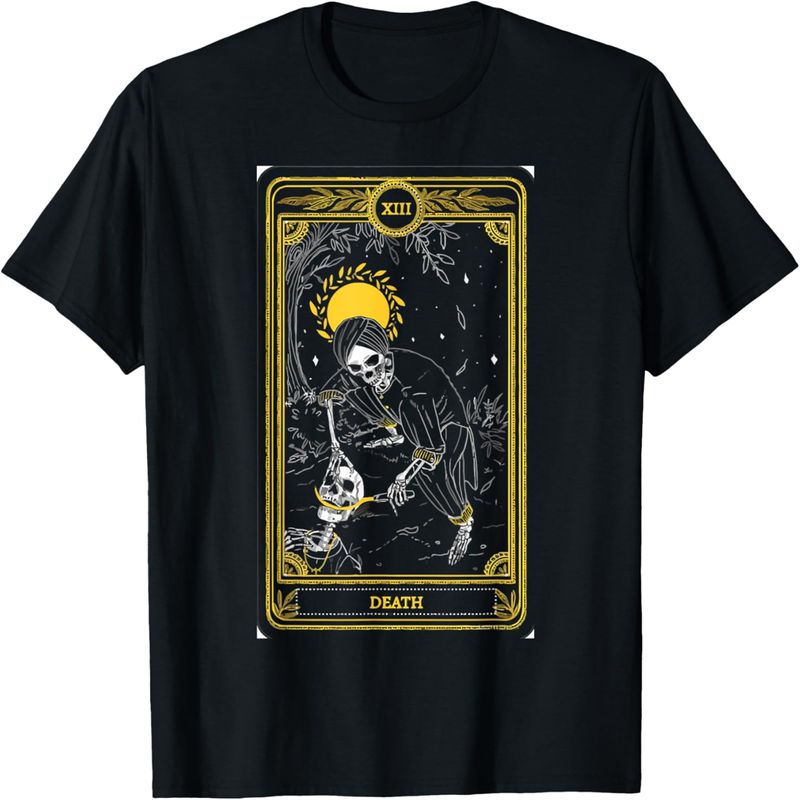 The death Tarot Card Creepy Siren Halloween Witch T-Shirt._voghion.com