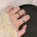 Anello aperto con zircone a doppio strato, personalità della moda femminile, anello per mignolo, design di nicchia, anello per dito indice regolabile_voghion.com