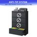 Lateral File Cabinet 4 Drawer, Black Filing Cabinet with Lock, Lockable File Cabinet for Home Office, Locking Metal File Cabinet for Legal/Letter/A4/F_voghion.com