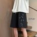 New button up casual shorts for summer thin trend outerwear, Chinese style oversized loose men's five part pants_voghion.com