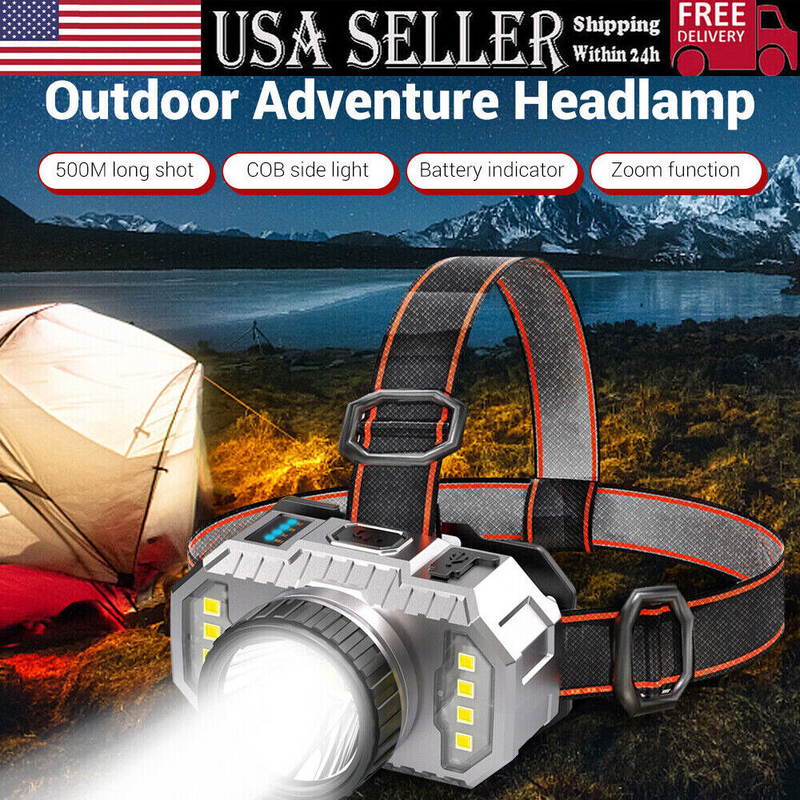 LED-Taschenlampe im Freien, USB-Aufladung, Angeln, Scheinwerferblendung ist geeignet für Camping, Arbeit, Autowartung, Dekoration_voghion.com