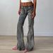 Low waisted slim fit, slimming effect, washed denim bell bottomed for women in 2024, American distressed design, sense_voghion.com