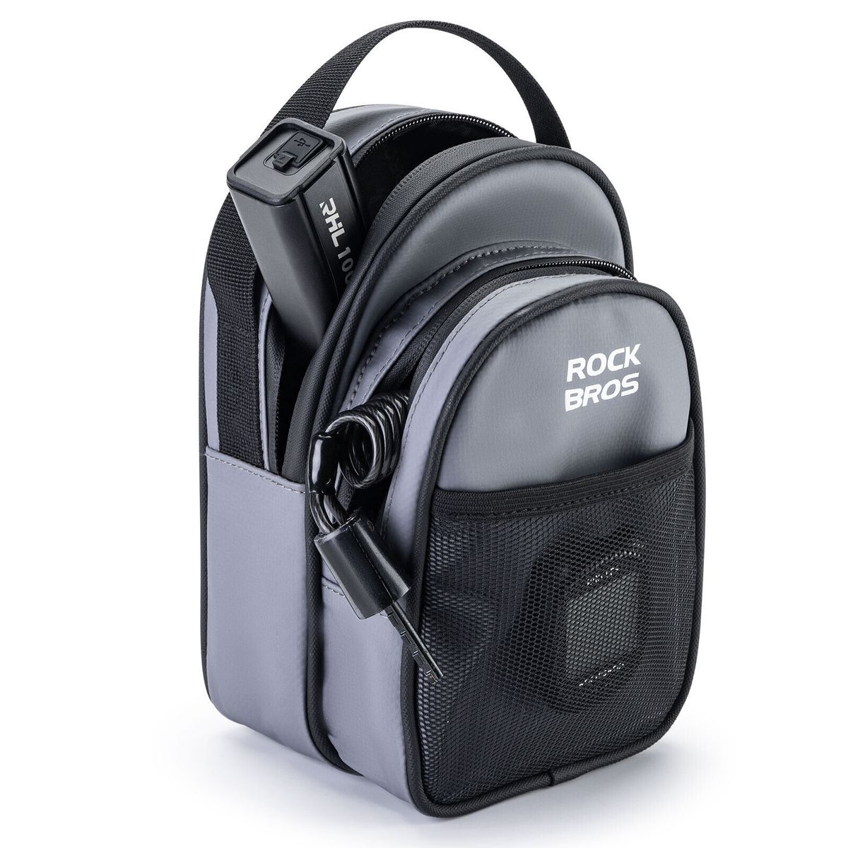 ROCKBROS Borsa anteriore per bici pieghevole, borsa portaoggetti per manubrio della bicicletta, capacità 1,8 l_voghion.com