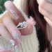 Romantic Lovely White Bowknot Rings Female Girls Exquisite Jewelry Ring With Shiny Bow Tie Zircon For Party Dating Lovers Gifts_voghion.com