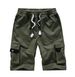 Sommer-Workwear-Shorts. Lockere, übergroße Herren-Freizeithose aus reiner Baumwolle mit mehreren Taschen_voghion.com