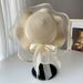 Beach Hat Sunscreen Gauze Hat Women's Summer Straw Hat Bow Big Brim Sun Hat Seaside Sun Hat_voghion.com