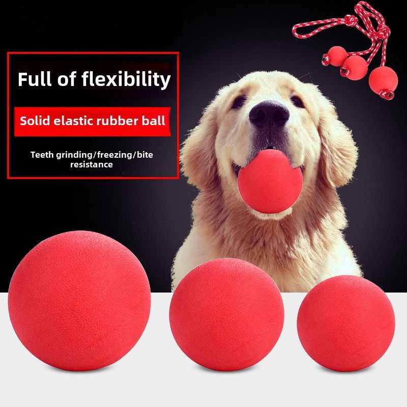 Robuster Trainingsball aus rotem Gummi für große Hunde_voghion.com