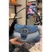 Denim Underarm Bag French Splicing Canvas Bag Shoulder Bag Handbag_voghion.com