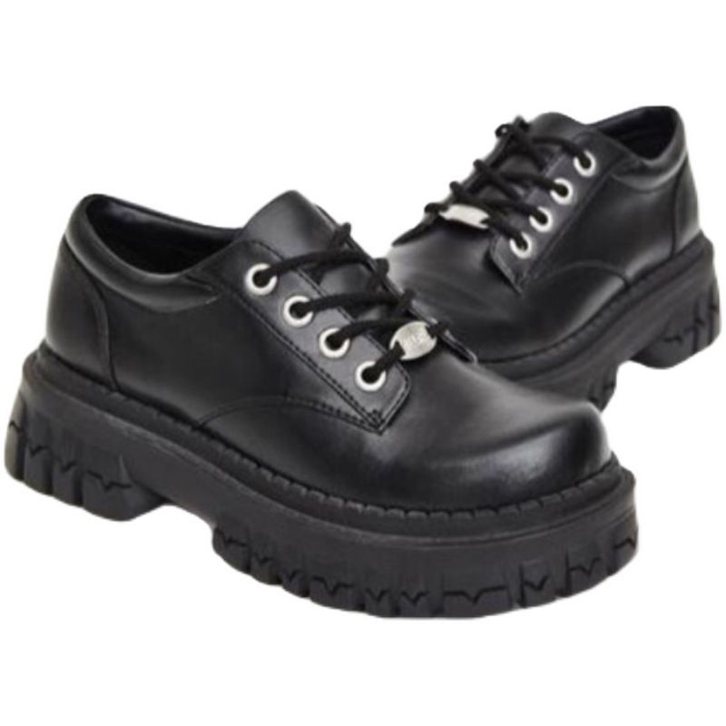 Kleine Lederhalbschuhe mit dicker Sohle, neue modische Mary Jane-Schuhe im britischen Stil, Biskuitschuhe und JK-Uniformschuhe_voghion.com