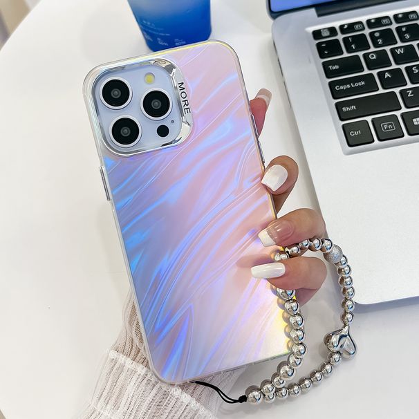 For Iphone 13 14 15 16 Pro Max Plus Samsung S23 S24 Plus Ultra Luxury Laser Electroplated Textured Heart Chain Phone Case Cover_voghion.com