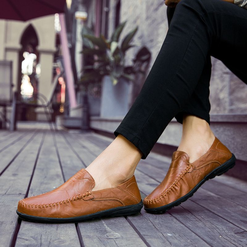 Pantofi doudou la modă, pantofi casual coreeni, pantofi bărbătești din piele respirabilă_voghion.com