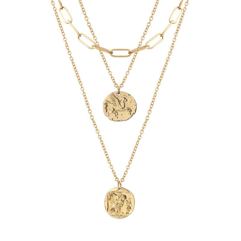 Neue zubehör menschlichen kopf legierung anhänger halskette weiblichen schmuck mode multi schicht retro halskette_voghion.com