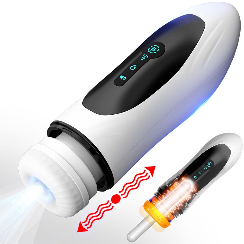 Aircraft Cup Electric Fully Automatic Telescopic Clamp Suction Heating Masturbator Male Adult Fun Sex Toy_voghion.com