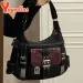 Yogodlns Retro Patchwork Schulter Für Frauen Weiche Leder Crossbody Cool Girl Messenger Bag Shopping Handtasche Handtasche Bolsa_voghion.com