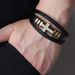 Men's Jewelry Copper Inlaid Zircon Cross Bracelet Fashionable PU Leather Rope Hand Woven Alloy Bracelet Jewelry_voghion.com