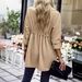 Women's Clothing coat classic open front lapel coat slim fit jacket with belt buckle_voghion.com